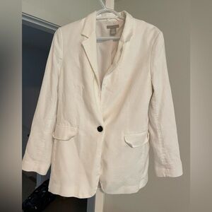 H&M Cream Blazer Tailored Suit Jacket